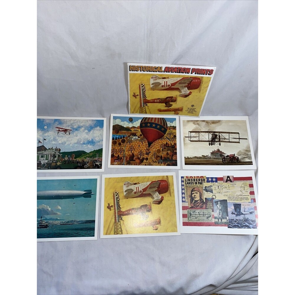 Vintage air plane 1974 Historical Aviation Prints 8x10 Set of 6 California pilot